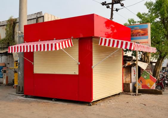 Pre-fabricated Amul parlour from the DEX workshop